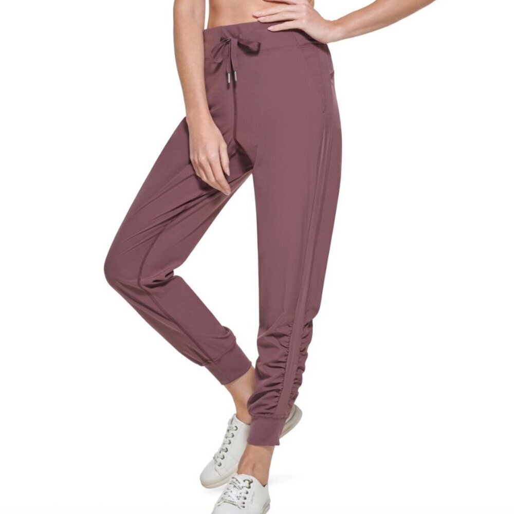 NWOT - Calvin Klein Performance Side-Ruched Shine-Blocked Jogger Pants - Size S